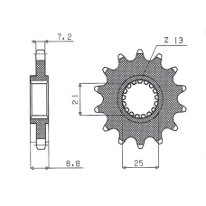 ПЕРЕДНЯ ЗІРКА SUNSTAR CHT 2137 16 KAWASAKI ZX9R '02-'03, Z 1000 '03-'06 (JTF1537.16) (LANC. 525) (213716JT)