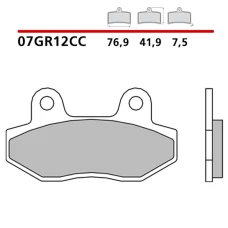 BREMBO 2026/03 КОЛОДКИ ДИСКОВІ ТОРМОЗНІ KH86 КАРБОН CERAMIC CC (POLMETALICZNE) ПЕРІД/ЗАД (ECE R90)
