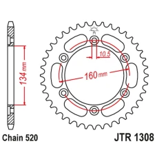 JT ЗІРОЧКА ЗАД 4400 43 АЛЮМІНІЙ HONDA CBR 600/900/929/954/1000 (440043JTA) (LANC. 520) КОЛІР ЧОРНИЙ
