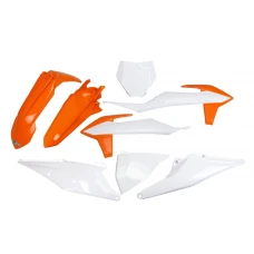 UFO КОМПЛЕКТ ПЛАСТІКОВ KTM SX 125/150/250 '19-'22, SXF (SX-F) 250/350/450 '19-'22 КОЛІР OEM '21 (BIALY/POMARANCZOWY)