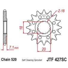 JT ЗІРОЧКА ПЕРІД 432 13 SUZUKI RM 125 '92-'07, RMZ 250 '10-'12 SAMOOCZYSZCZAJACA (43213JT) (LANC. 520)