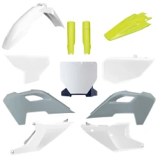 POLISPORT КОМПЛЕКТ ПЛАСТІКОВ (ПОВНИЙ KIT) HUSQVARNA TC/FC '23-'25 W КОМПЛЕКТІ TABLICA ПЕРІД (8671700001) I КРИШКИ AMORTYZAROROW (8352500004) КОЛІР СІРИЙ БІЛИЙ OEM
