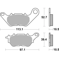 SBS КОЛОДКИ ДИСКОВІ ТОРМОЗНІ KH662 ПІДХОДИТЬ DO: YAMAHA YZF-R25 '15-'20, YZF-R3 '15-'20, MT-03 '16-'20, MT-25 '16-'20 ЗАД