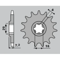 ПЕРЕДНЯ ЗІРКА S CHT 413 14 SUZUKI RMX 50 '97-'03, TS 50W '83-'93, TSX 50 '84-'00 (JTF413.14)