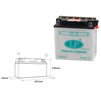 LANDPORT АКУМУЛЯТОР YB9L-B 12V 9AH 137X76X140 (12N9-3B) OBSLUGOWY - БЕЗ ELEKTROLITU (5)