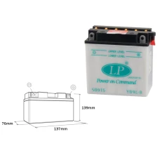 LANDPORT АКУМУЛЯТОР YB9L-B 12V 9AH 137X76X140 (12N9-3B) OBSLUGOWY - БЕЗ ELEKTROLITU (5)