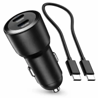 BIKETEC УНІВЕРСАЛЬНА ЗАРЯДНИЙ ПРИСТРІЙ MOTOCYKLOWA/SAMOCHODOWA ПОДВІЙНА 60W USB-C POWER DELIVERY DO ГНІЗДА ПРИКУРЮВАЧ (КАБЕЛЬ USB-C W КОМПЛЕКТІ) (EL)