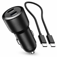 BIKETEC УНІВЕРСАЛЬНА ЗАРЯДНИЙ ПРИСТРІЙ MOTOCYKLOWA/SAMOCHODOWA ПОДВІЙНА 60W USB-C POWER DELIVERY DO ГНІЗДА ПРИКУРЮВАЧ (КАБЕЛЬ USB-C W КОМПЛЕКТІ) (EL)