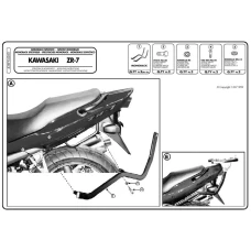 KAPPA СТЕЛАЖ БАГАЖНИКА ЦЕНТРАЛЬНОГО KAWASAKI ZR7 / ZR7S 750 (99-04) ( БЕЗ ВІНІЛ )