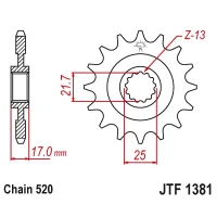 JT ЗІРОЧКА ПЕРІД 2042 16 Z ГУМА HONDA CB 500F/X '13-'15, CBR 500R '13-'15, NC 700 '12-'14, CT/CTX 700 14 204216JTRB) (LANC. 520)