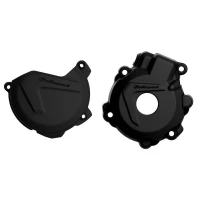POLISPORT КОМПЛЕКТ ЗАХИСТ КРИШКИ (DEKLA) ГЕНЕРАТОР І ЗАХИСТ КРИШКИ КОМПЛЕКТА СЦЕПЛЕННЯ KTM EXCF/XCFW 250/350 `14-16, HUSQVARNA FE 250/350 `14-16 КОЛІР ЧОРНИЙ (8447800001+8461300001)