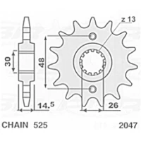 ПЕРЕДНЯ ЗІРКА CHT 2047 15 (400015K) HONDA CB 750 , VFR 750