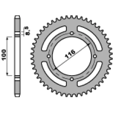 ЗАДНЯ ЗІРКА PBR 467 50 C45 KAWASAKI KX 80/85 86-12 (JTR461.50) (LANC. 420)