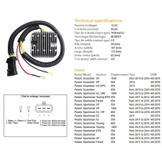 DZE РЕГУЛЯТОР НАПРУГИ POLARIS SPORTSMAN 550 '10-'14, 850 '10-'16, 1000 '15-'16, SCRAMBLER 550/850/1000 (MOSFET - 50A) (4012678) (ESR823)