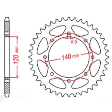 ЗАДНЯ ЗІРКА MTX PARTS 491 44 KAWASAKI KLE 500 '91-'07 (JTR487.44) (LANC. 520)