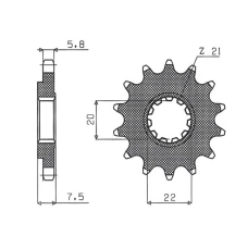 ПЕРЕДНЯ ЗІРКА SUNSTAR CHT 2120 13 HONDA CR 125R '04-'07, CRF 250R/X '04-'17 (JTF1323.13) (LANC. 520) (212013JT)