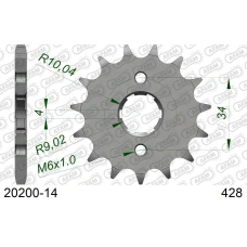 AFAM 2026/04 ШЕСТЕРНЯ ПЕРІД 259 14 HONDA XL125S, DAELIM 125 (JTF259.14) (LANC. 428)