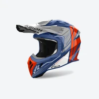 AIROH НОВИНКА ШОЛОМ CROSS / ENDURO / ATV / QUAD AVIATOR ACE 2 ENGINE CERULEAN GLOSS КОЛІР POMARANCZOWY/BIALY/NIEBIESKI РОЗМІР L