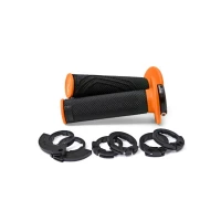 DOMINO ПЕРЕМИКАЧІ (GRIPY) ВИКЛЮЧЕНИЙ ROAD D-LOCK 2T / 4T (Z ADAPTERAMI ROLGAZU - KTM, HUSQVARNA, GASGAS, HONDA, KAWASAKI, SUZUKI, YAMAHA I ІНШІ) КОЛІР ЧОРНИЙ/ПОМАРАНЧЕВИЙ