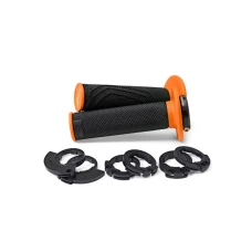 DOMINO ПЕРЕМИКАЧІ (GRIPY) ВИКЛЮЧЕНИЙ ROAD D-LOCK 2T / 4T (Z ADAPTERAMI ROLGAZU - KTM, HUSQVARNA, GASGAS, HONDA, KAWASAKI, SUZUKI, YAMAHA I ІНШІ) КОЛІР ЧОРНИЙ/ПОМАРАНЧЕВИЙ