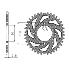 SUNSTAR ЗІРОЧКА ЗАД 819 41 SUZUKI GZ 250 MARAUDER (99-10), GN 250 (82-99) (JTR819/2.41) (LANC. 520) (81941JT)