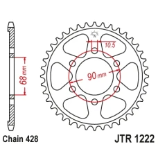 JT ЗІРОЧКА ЗАД 4733 47 HONDA CB 125R '18-'21 (473347JT) (LANC.428)