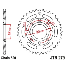 JT ЗІРОЧКА ЗАД 279 32 HONDA CB 250 TWO FIFTY, NIGHTHAWK '92-'02, CMX250 REBEL (27932JT) (LANC. 520)