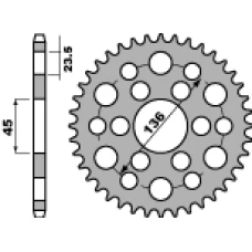 ЗАДНЯ ЗІРКА PBR 4569 45 C45 YAMAHA 250 TRICKER 06-08, XG 250 TRICKER (LANC. 428) (JTR-BRAK)