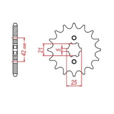 ПЕРЕДНЯ ЗІРКА MTX PARTS CHT 569 16 YAMAHA XV 250 '89-'94, XVS 250 '08-'17, XV 250`89-15 (+2) (JTF569.16) (LANC. 520)