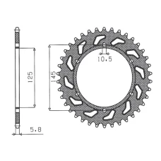 SUNSTAR ЗІРОЧКА ЗАД 866 46 YAMAHA XTZ 750 89-98 (3LD) (JTR855.46) (LANC. 520) (86646JT)