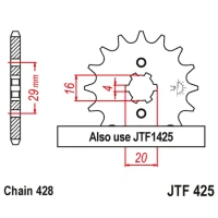 ПЕРЕДНЯ ЗІРКА JR CHT 425 17 SUZUKI TS 125R '90-'96, RV 125 '07-'15 (42517JT) (LANC. 428)