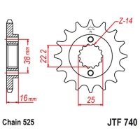JT ЗІРОЧКА ПЕРІД 2050 15 Z ГУМА DUCATI 796/916/944/996 (205015JTRB) (LANC. 525)