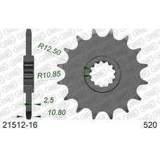 AFAM 2026/04 ШЕСТЕРНЯ ПЕРІД 2172 16 Z ГУМА YAMAHA FZ6 '09-'17, XJ6 '09-'15 (JTF1595.16RB) (LANC. 520)
