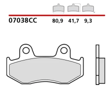 BREMBO 2026/03 КОЛОДКИ ДИСКОВІ ТОРМОЗНІ KH323 SCOOTER КАРБОН CERAMIC CC (POLMETALICZNE) ПЕРІД/ЗАД (ECE R90)