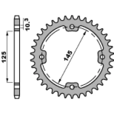 ЗАДНЯ ЗІРКА PBR 4588 39 C45 YAMAHA YFZ 450R '09-16, YFM 250/350/450/700 RAPTOR (JTR1857.39) (LANC. 520)