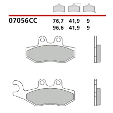 BREMBO 2026/03 КОЛОДКИ ДИСКОВІ ТОРМОЗНІ KH353 SCOOTER КАРБОН CERAMIC CC (POLMETALICZNE) ПЕРІД/ЗАД (ECE R90)