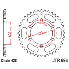 ЗАДНЯ ЗІРКА JR 707 49 CAGIVA 50 PRIMA СУПЕР SPORTS 92-95 (70749JT) (LANC. 520)