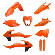 POLISPORT КОМПЛЕКТ ПЛАСТІКОВ (ПОВНИЙ KIT) KTM EXC/EXC-F TPI '17-'19 W КОМПЛЕКТІ ЗАХИСТ ФАРИ (8666800002) I КРИШКИ АМОРТИЗАТОРІВ (8398600003) КОЛІР КОЛІР ПОМАРАНЧ