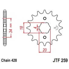 ПЕРЕДНЯ ЗІРКА JR CHT 259 12 HONDA XL 125, NX 125 (25912JT) (LANC. 428)