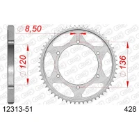 AFAM 2026/04 ШЕСТЕРНЯ ЗАД 4324 51 YAMAHA TDR 125 '93-'99 (JTR1847.51) (LANC. 428)