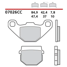 BREMBO 2026/06 КОЛОДКИ ДИСКОВІ ТОРМОЗНІ KH83/2 ROAD / SCOOTER КАРБОН CERAMIC CC (POLMETALICZNE) (ECE R90)