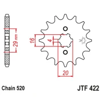 JT ЗІРОЧКА ПЕРІД 514 14 KAWASAKI KX 125 '84-'93 (51414JT) (LANC. 520)