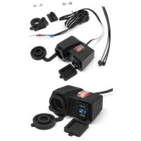 BIKETEC МОТОЦИКЛ РОЗ'ЄМ ПРИКУРЮВАЧ Z ДВОМА GNIAZDAMI USB Z ПЕРЕМЕКАЧ МОНТАЖ NA KIEROWNICE/RURKE - MUS06