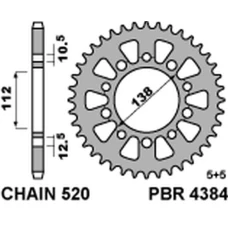 ЗАДНЯ ЗІРКА PBR 4384 41 C45 HONDA 500F/R/X 13-16 (JTR1316.41)