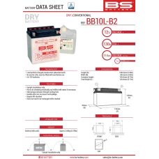 BS АКУМУЛЯТОР BB10L-B2 (YB10L-B2) 12V 11AH 134X89X145 OBSLUGOWY - ELEKTROLIT OSOBNO (130A) (4) UE2019/1148 (310558)