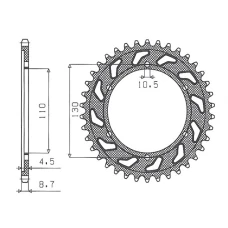 ЗАДНЯ ЗІРКА SUNSTAR 241 44 YAMAHA FZS 1000 FAZER (JTR479.44) (LANC. 530) (24144JT)
