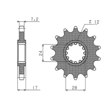 ПЕРЕДНЯ ЗІРКА SUNSTAR CHT 2073 15 HONDA CB 600 HORNET '97-'06, CBR 600F '97-'98, CBF 600 '04-'07 (JTF1371.15) (LANC. 525) (207315JT)
