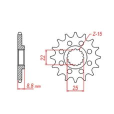 ПЕРЕДНЯ ЗІРКА MTX PARTS CHT 1248 14 KTM SX/EXC '91-'22 (JTF1901.14) (LANC. 520)