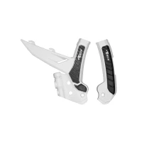 RACETECH (RTECH) 2025/12 КРИШКИ РАМИ (КОМПЛЕКТ) BI-MATERIAL СУПЕР GRIP KTM EXC / EXCF 150 / 250 / 300 / 450 / 500 '24, SX 250 / 300 '23-24, SXF 250 / 350 / 450 '23-24, XC / XCF 125 / 250 / 300 / 350 / 450 '23-24 КОЛІР БІЛИЙ / ЧОРНИЙ