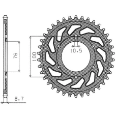 SUNSTAR ЗІРОЧКА ЗАД 825 52 / 816 48 SUZUKI GSXR1100, GSXR750 (92-95) (JTR816.52) (LANC. 530) (81652JT)